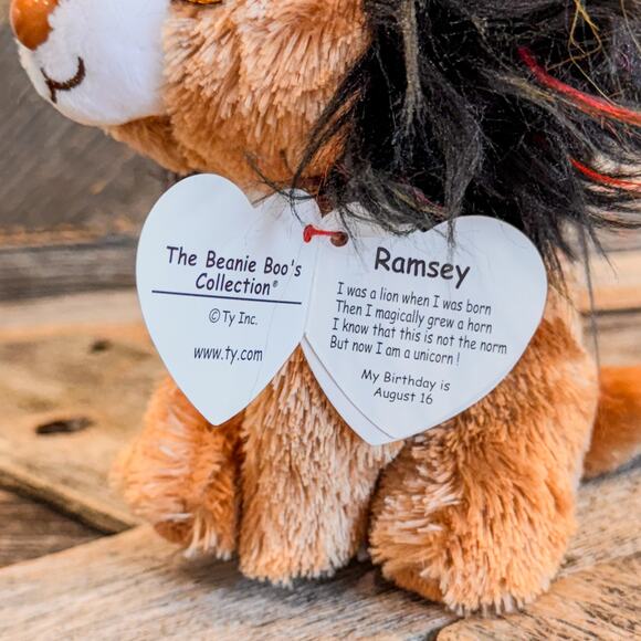 NWT-Pair of 2021 TY Beanie Boos, Ramsey the UniLion & Jamal the Camel, 6", Plush - Picture 4 of 11